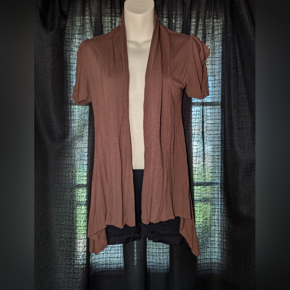 Ambiance Brown Rayon Cardigan